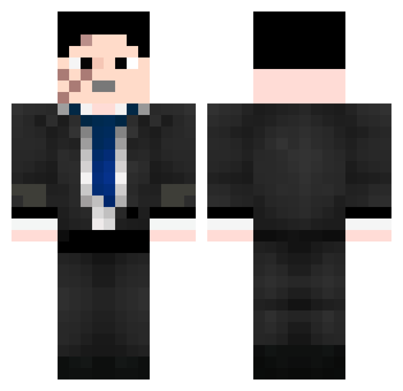 DarthKyloLP Minecraft skin, front and back view