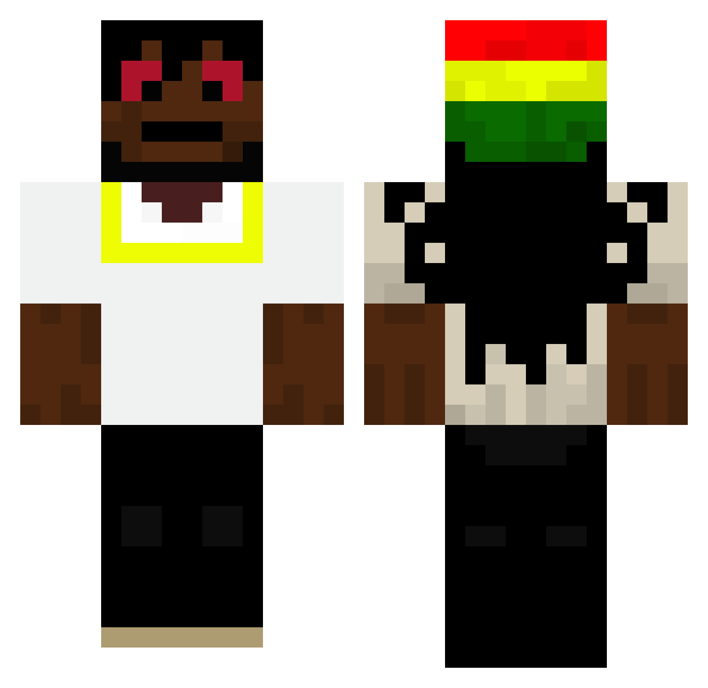 MambaYT Minecraft skin, front and back view