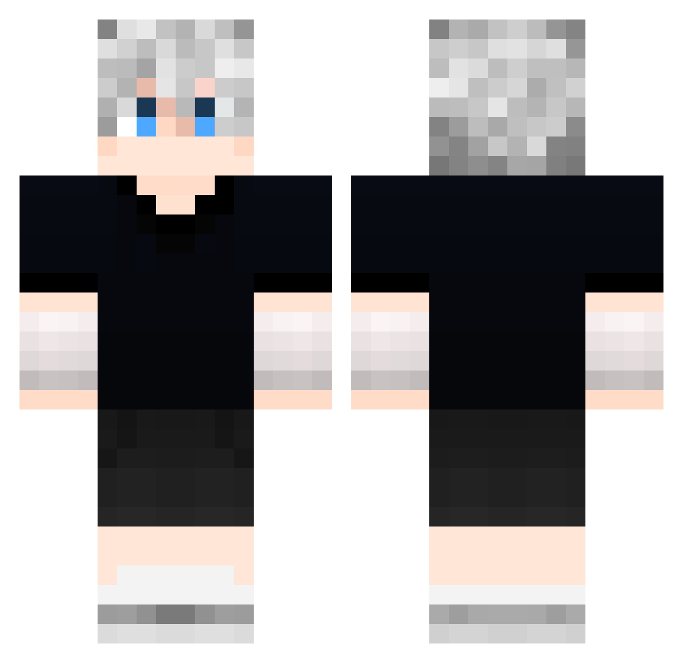 vncr Minecraft skin, front and back view