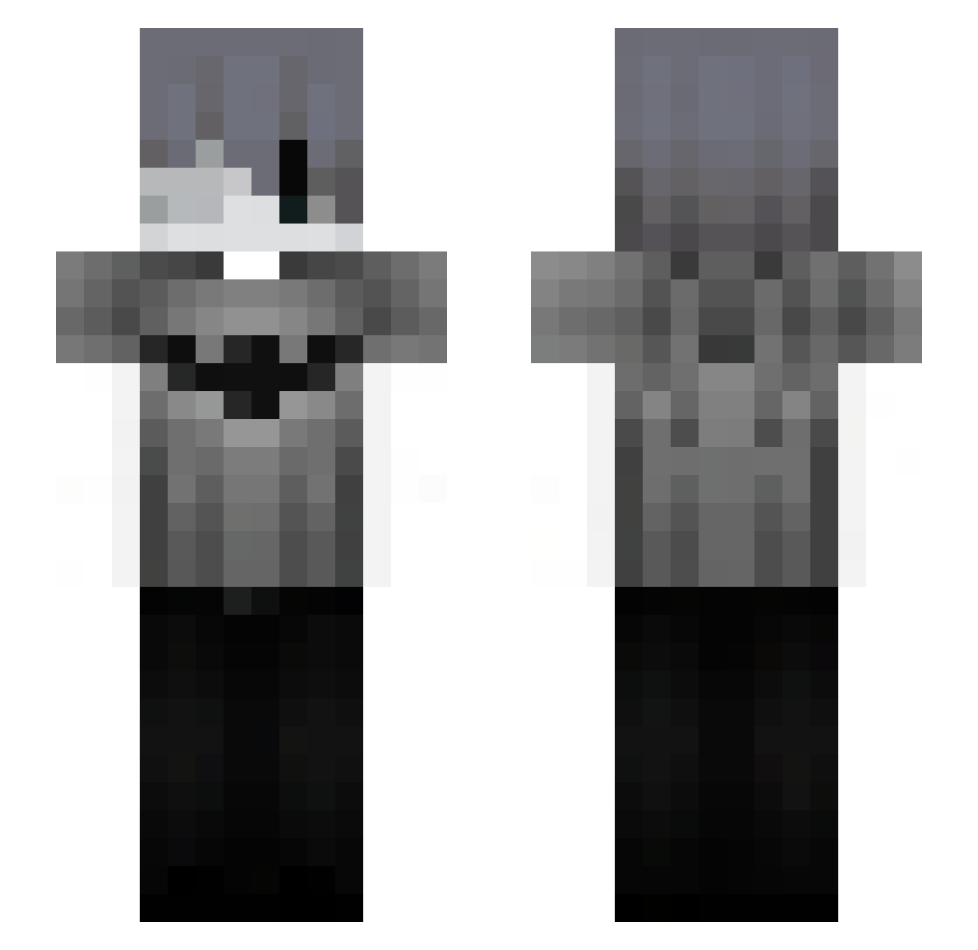 sobpuker Minecraft skin, front and back view