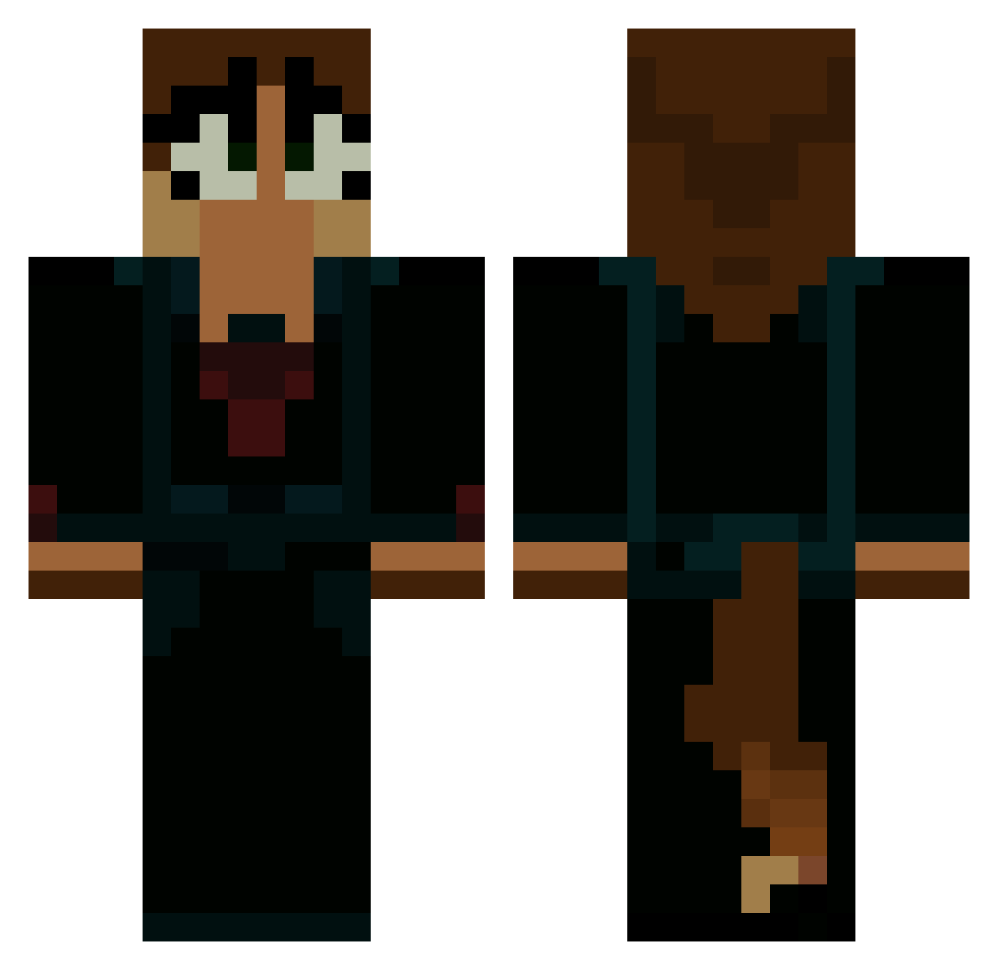 SleepyWulf Minecraft skin, front and back view