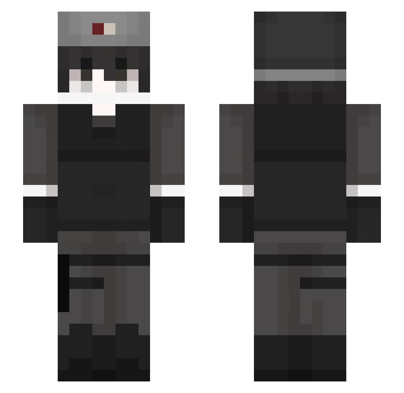 Wolfekid10 Minecraft skin, front and back view