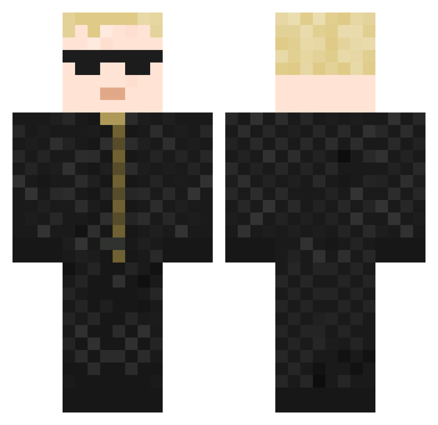 Entixxy Minecraft skin, front and back view