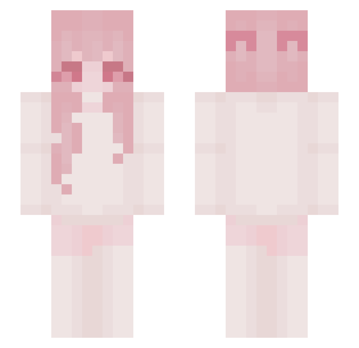 WxoreX Minecraft skin, front and back view