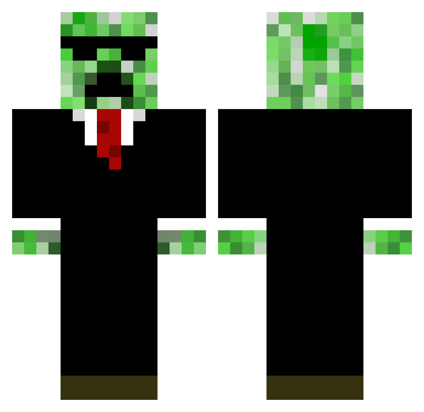 AleprocracK Minecraft skin, front and back view