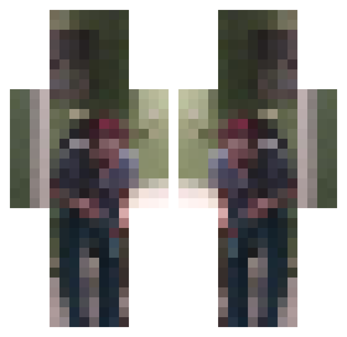TortugaFeet Minecraft skin, front and back view