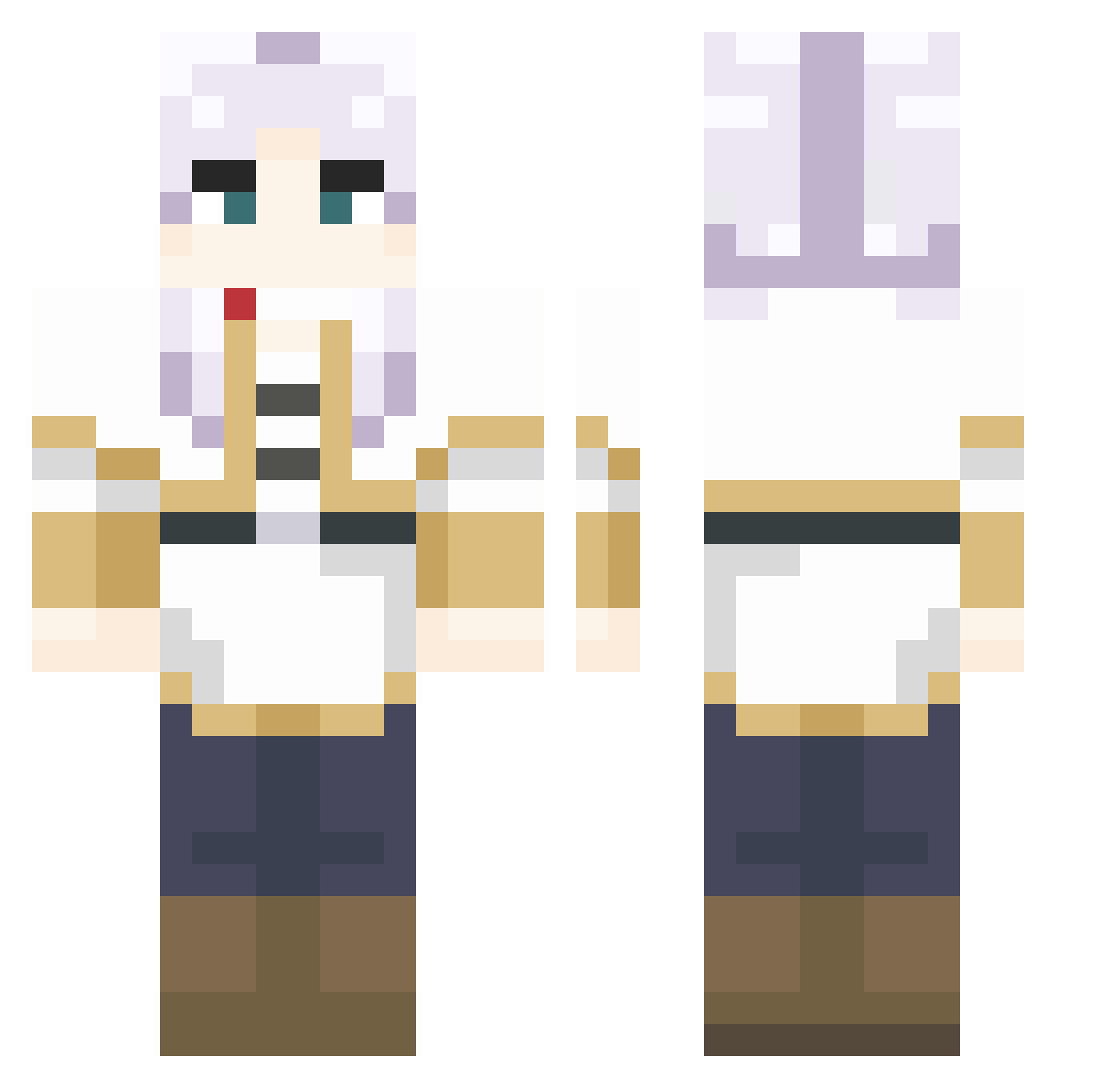 Blumare Minecraft skin, front and back view