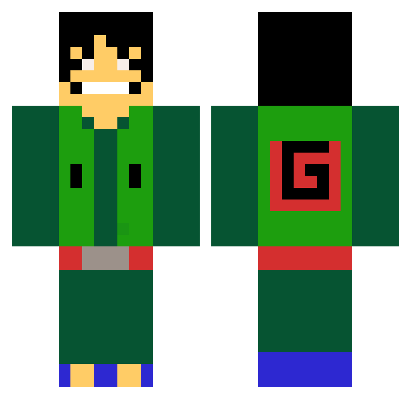 Times2 Minecraft skin, front and back view