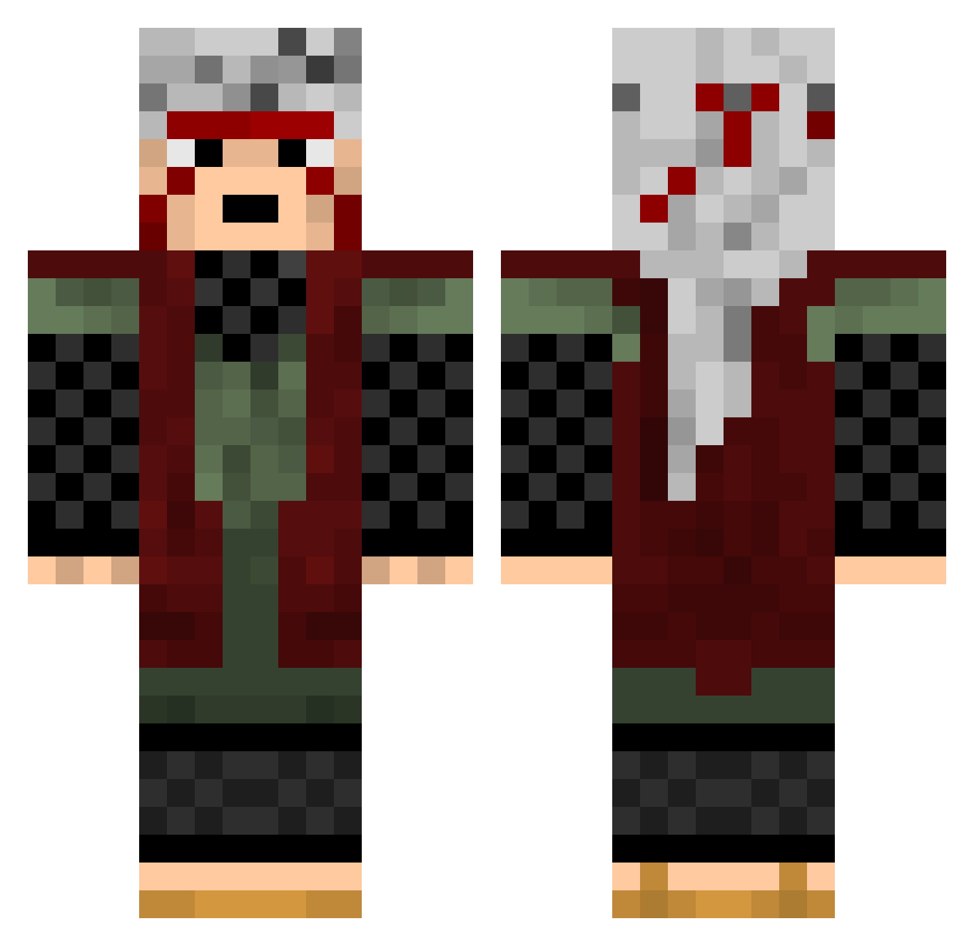 Zer0Driver Minecraft skin, front and back view