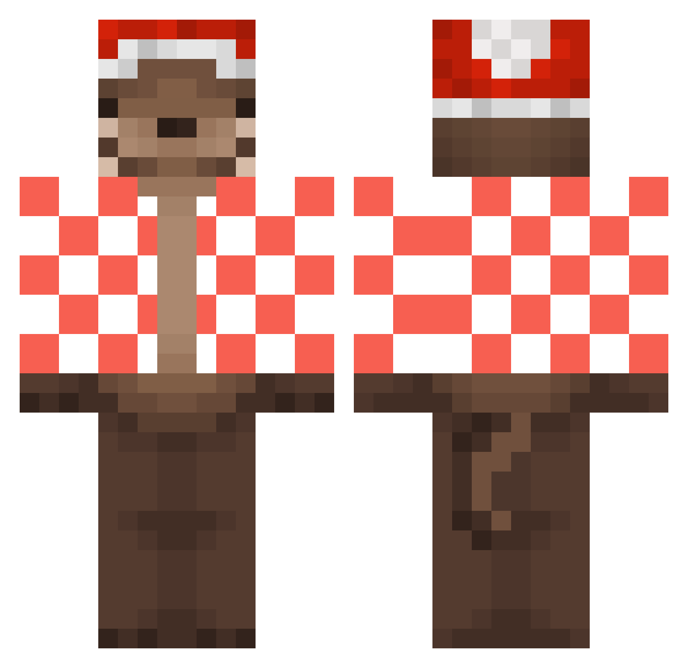 Liipzzz Minecraft skin, front and back view