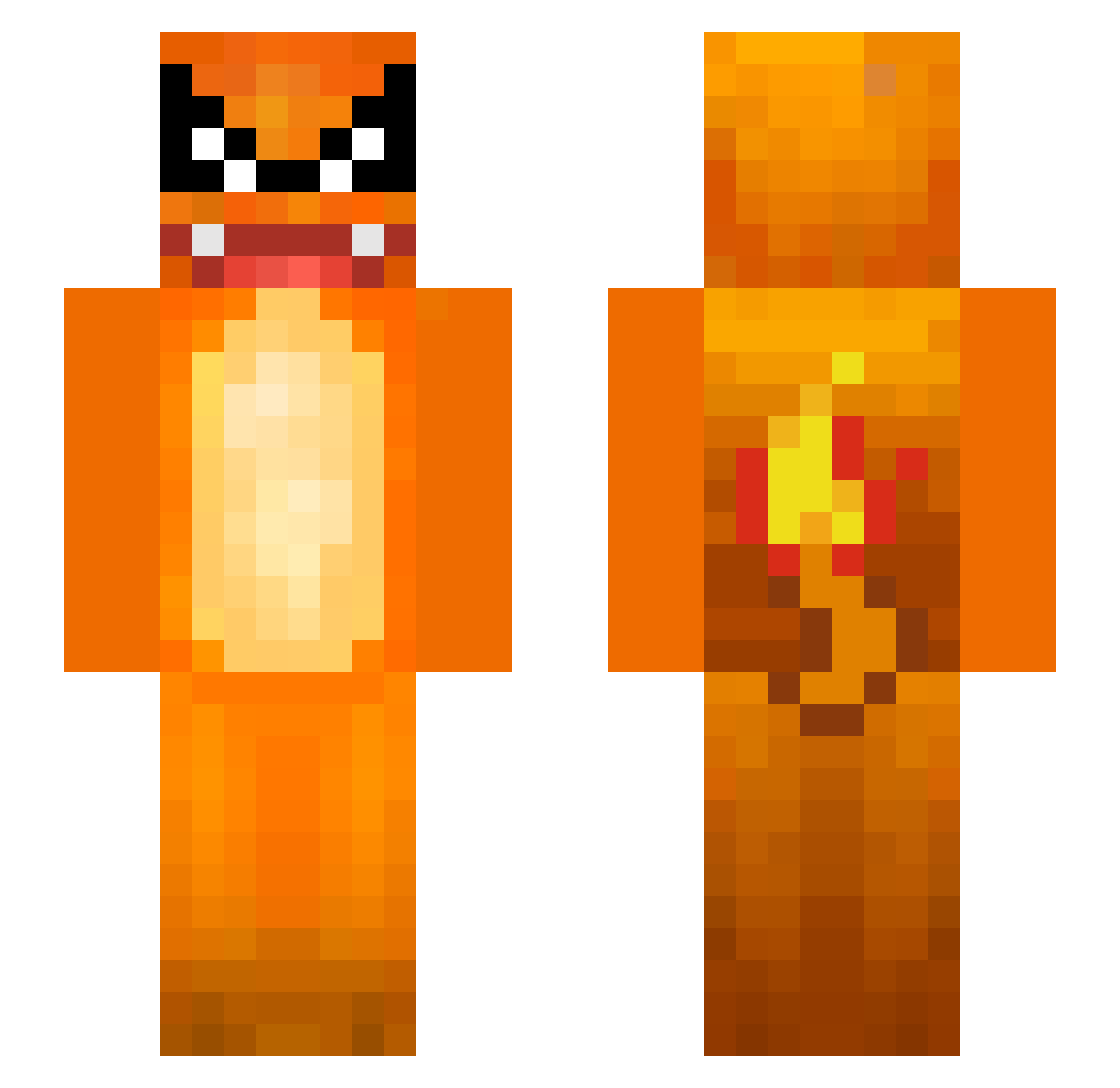 yipss Minecraft skin, front and back view