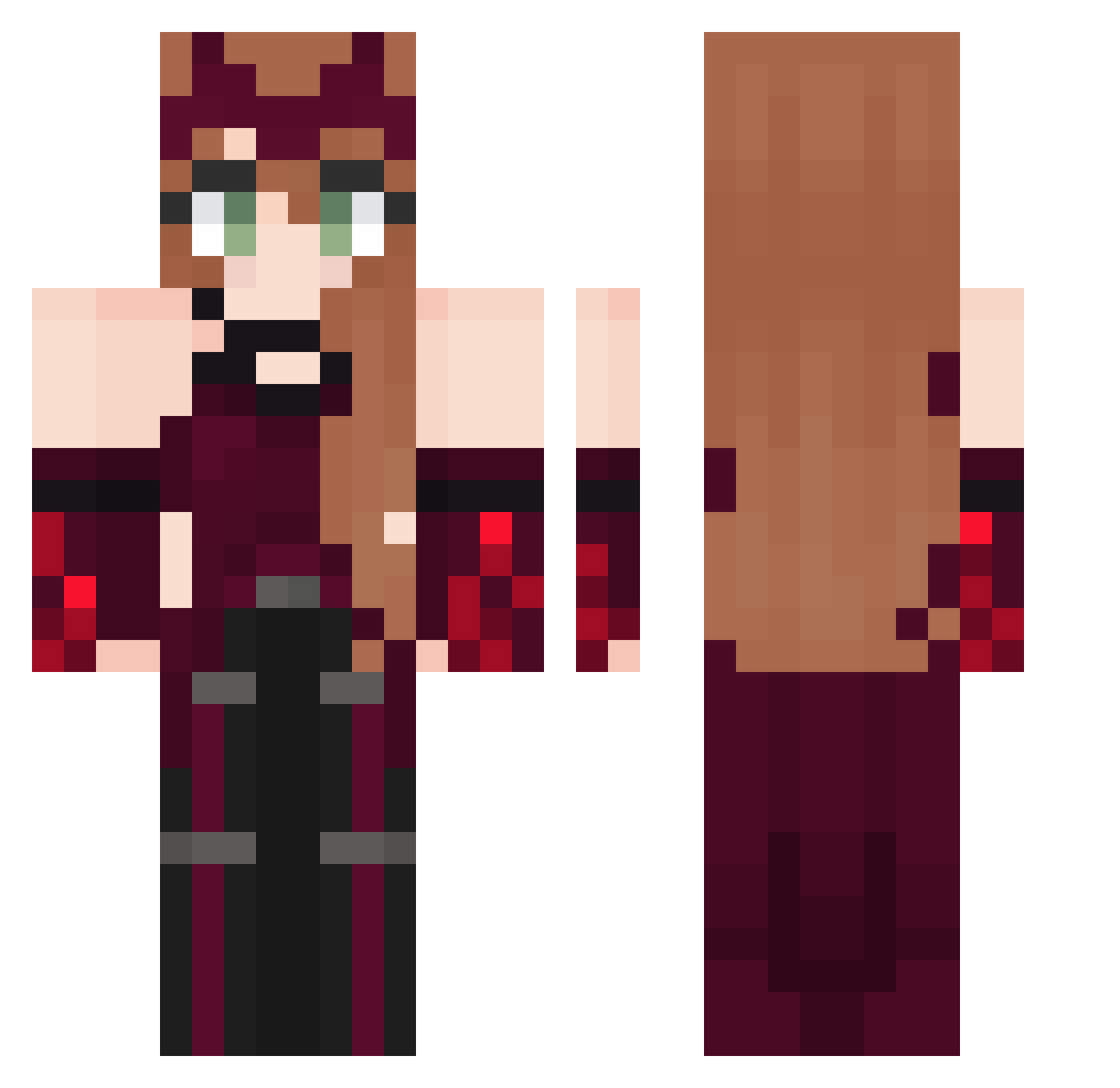 jellijei Minecraft skin, front and back view