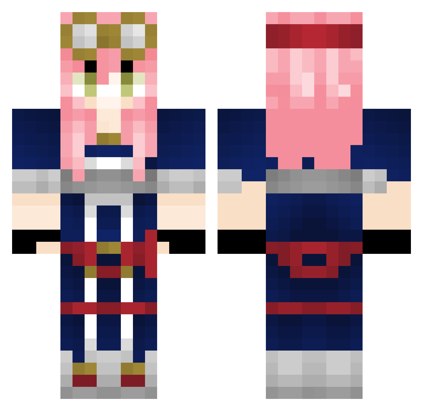 BearDrinkMonster Minecraft skin, front and back view
