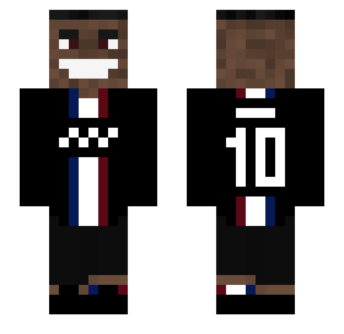 aluf3lg4 Minecraft skin, front and back view