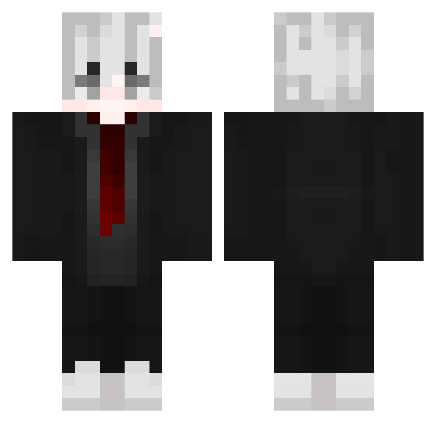Zantln Minecraft skin, front and back view