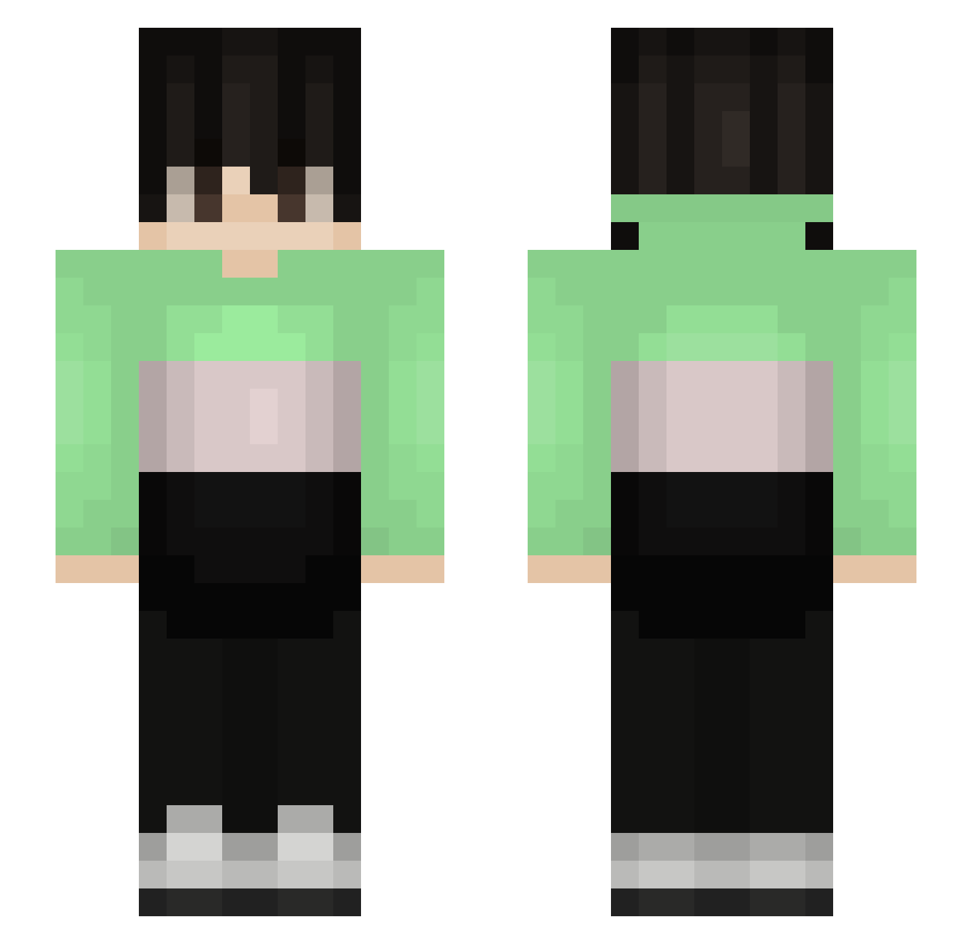 Dyxter Minecraft skin, front and back view