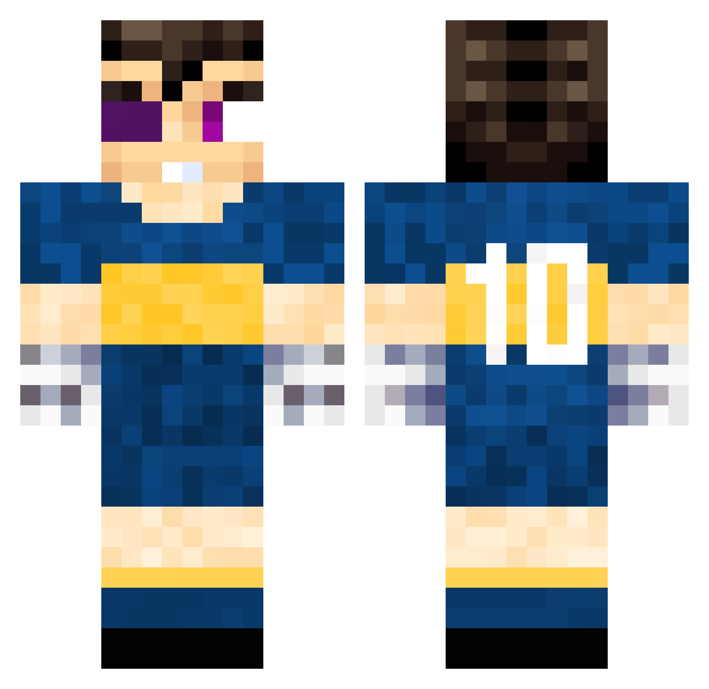 Niklos06 Minecraft skin, front and back view