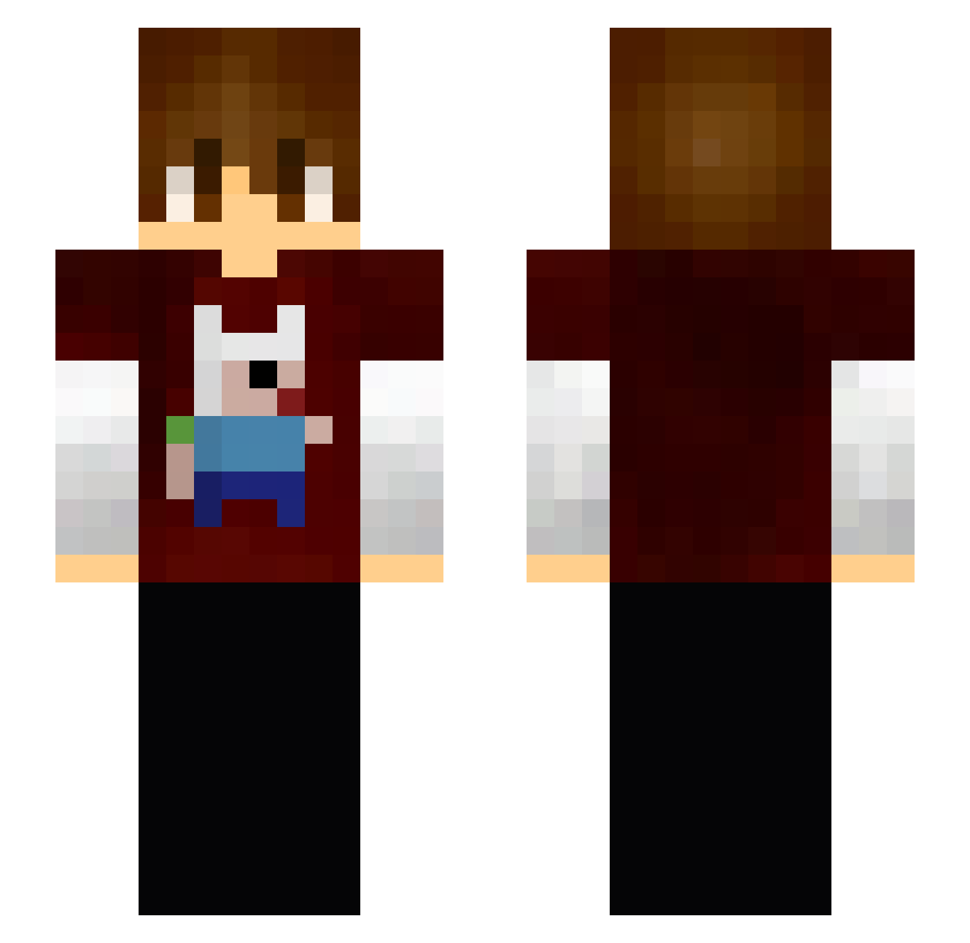 badgot Minecraft skin, front and back view