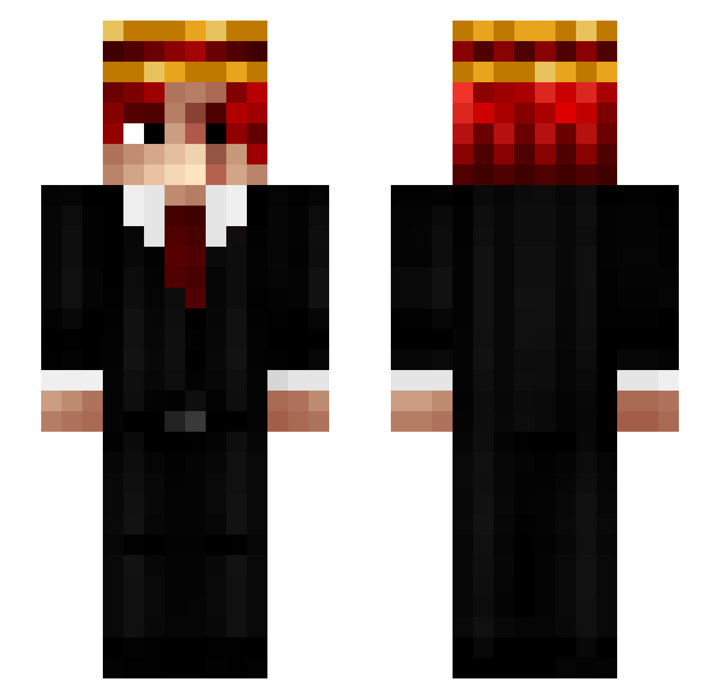 Shznks Minecraft skin, front and back view