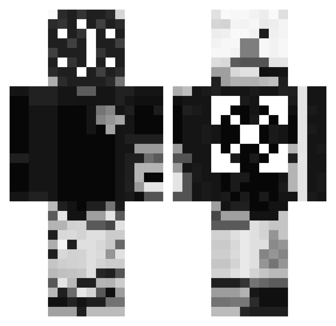 9Errors Minecraft skin, front and back view