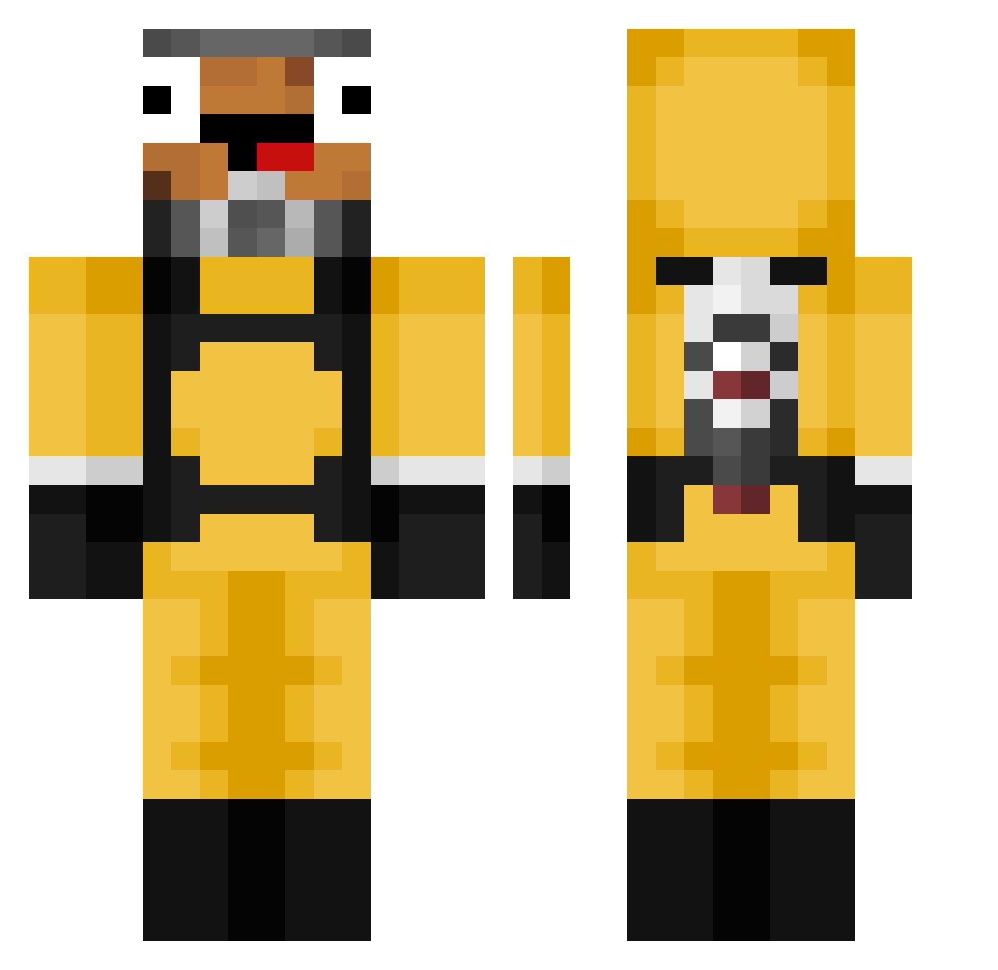 DeathCookieOP Minecraft skin, front and back view
