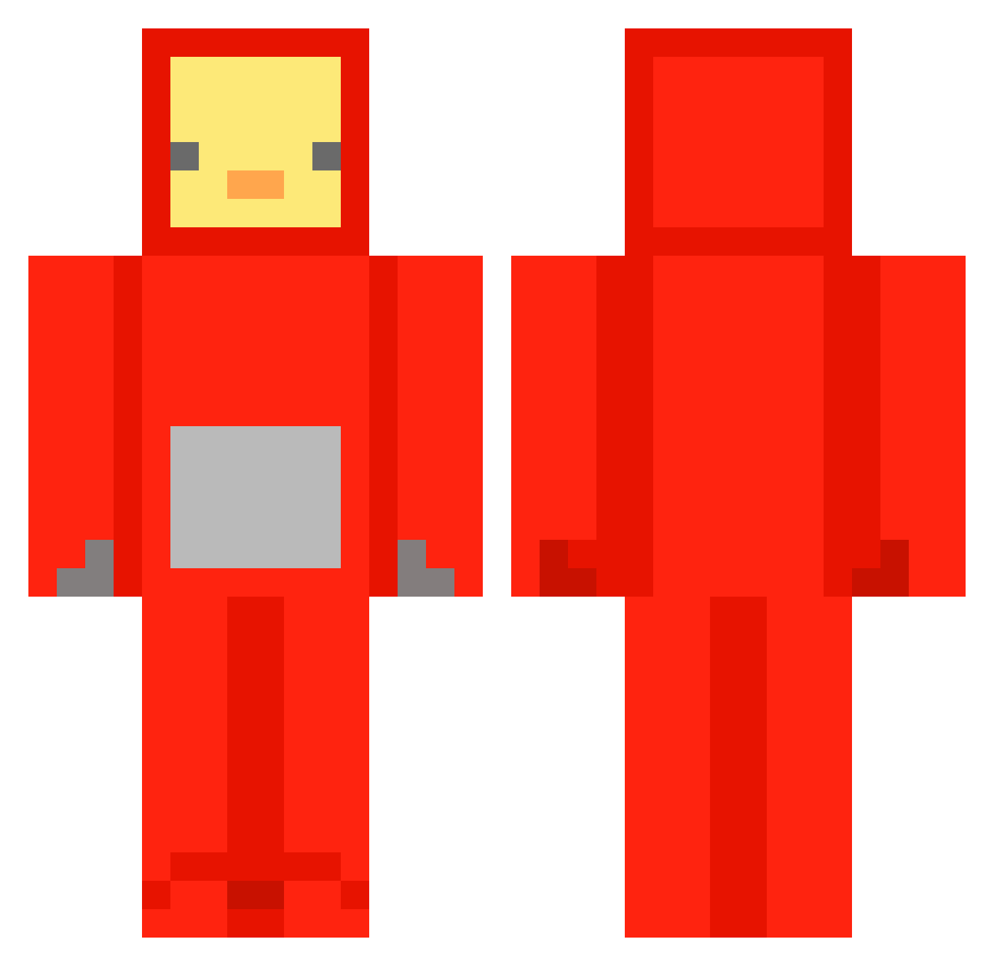 Bowsure Minecraft skin, front and back view