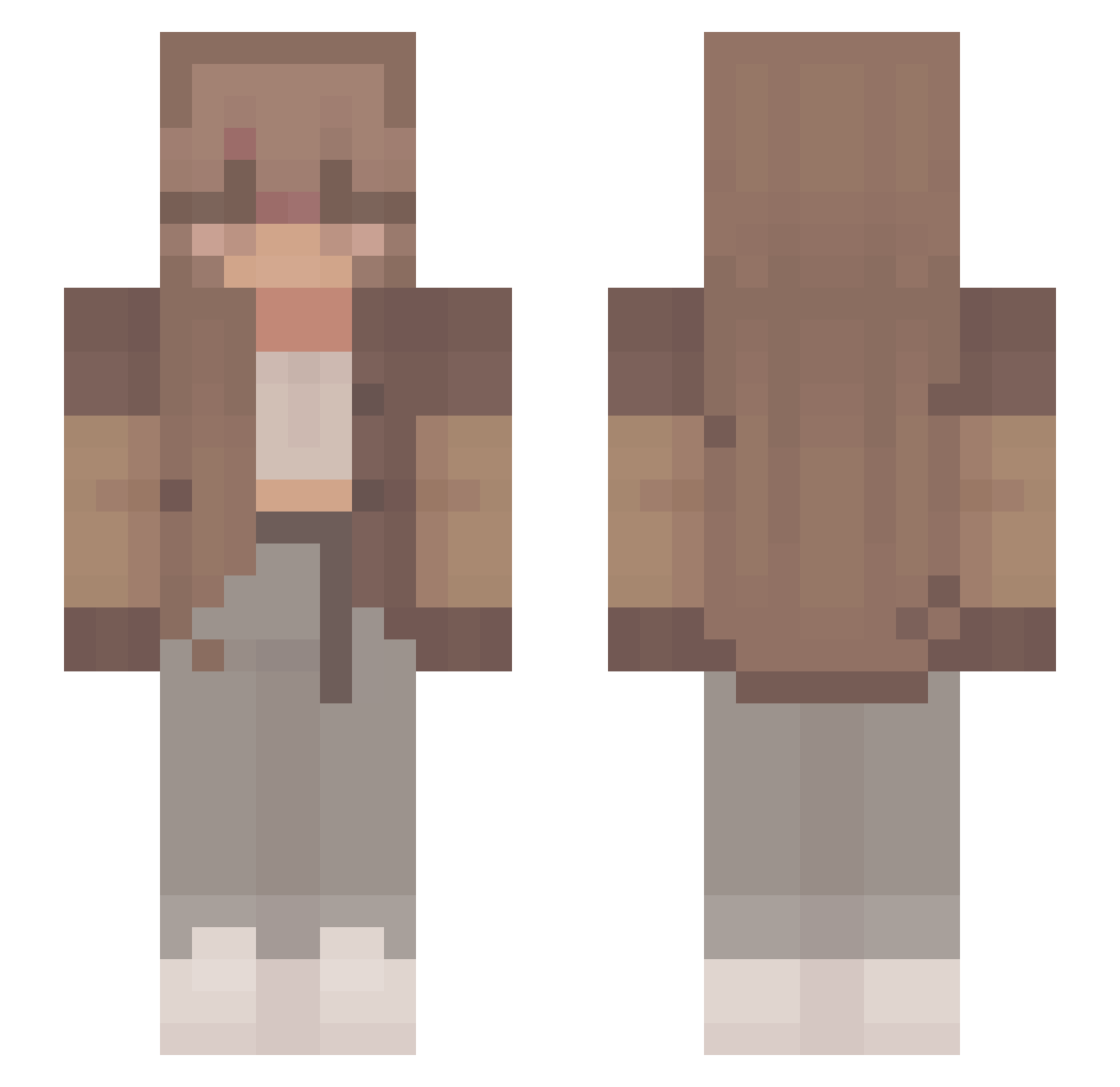 tifijusta Minecraft skin, front and back view