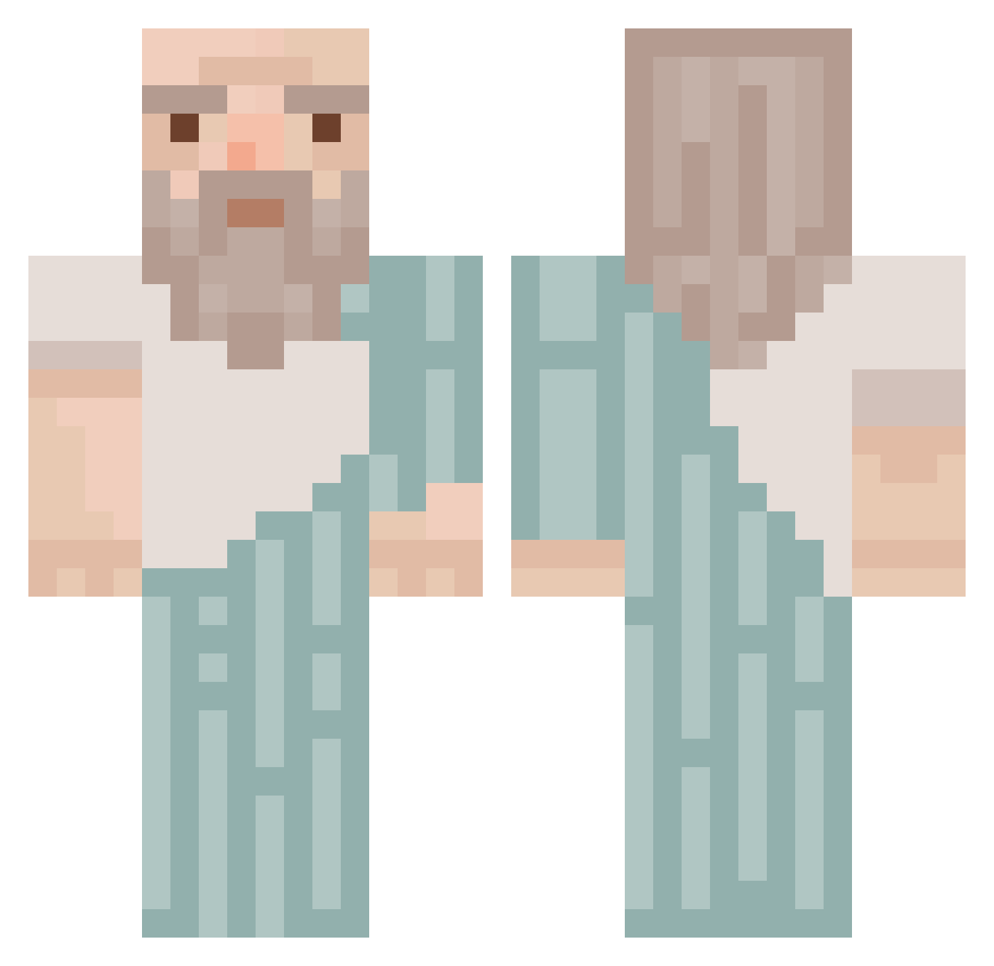 Ozn57 Minecraft skin, front and back view