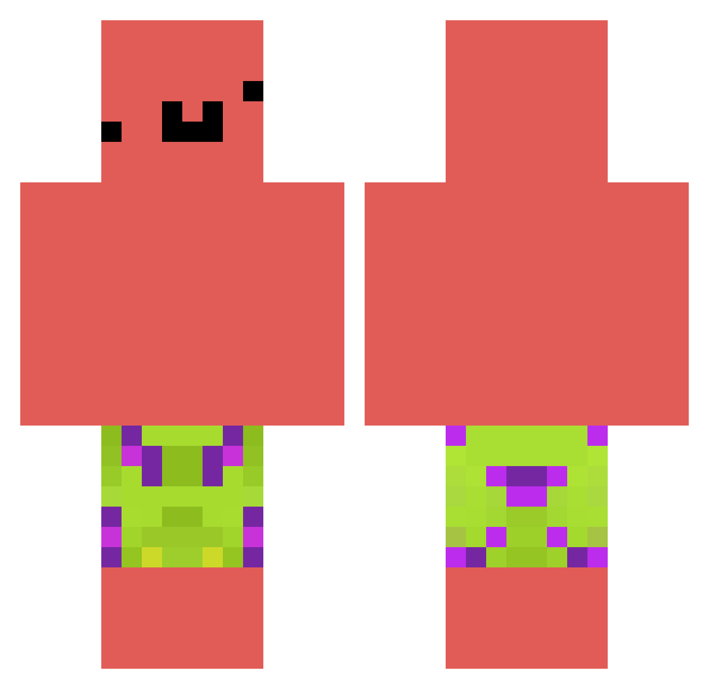 SwiftedMC Minecraft skin, front and back view