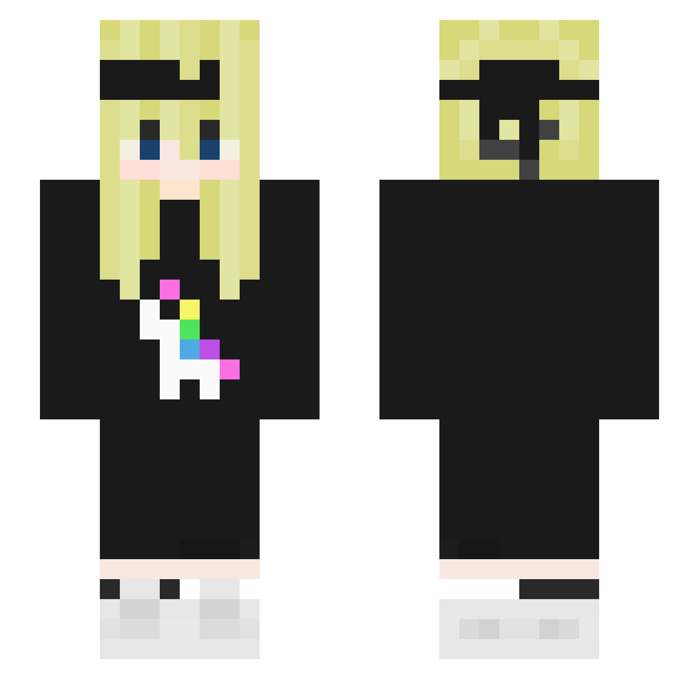 sulphura Minecraft skin, front and back view