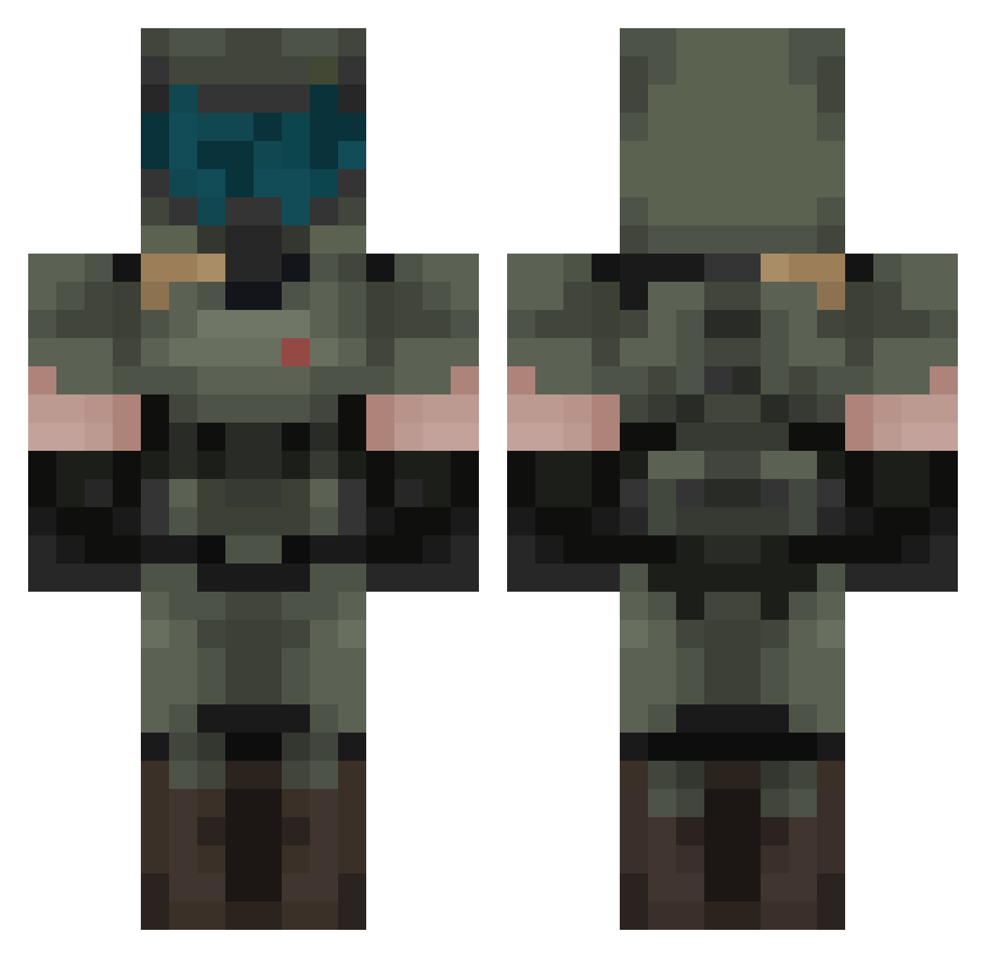 DemigodMagikarp Minecraft skin, front and back view