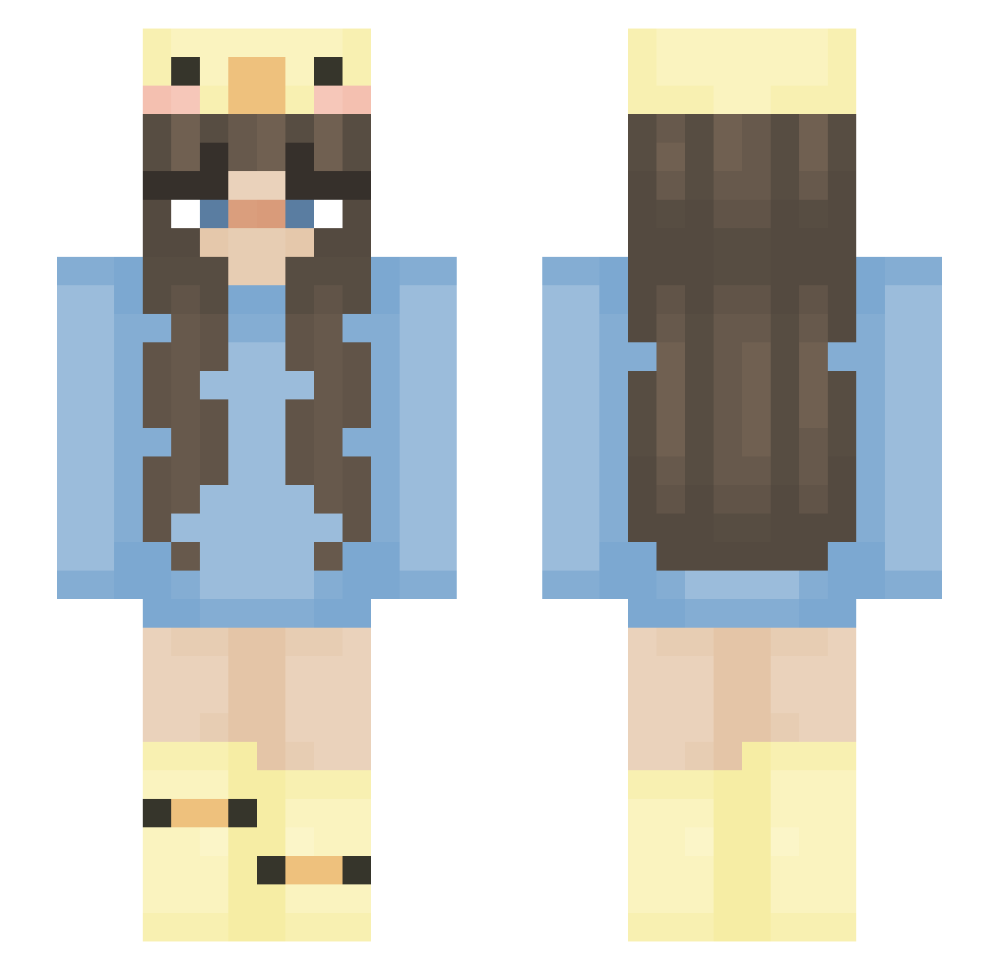 llahiru Minecraft skin, front and back view