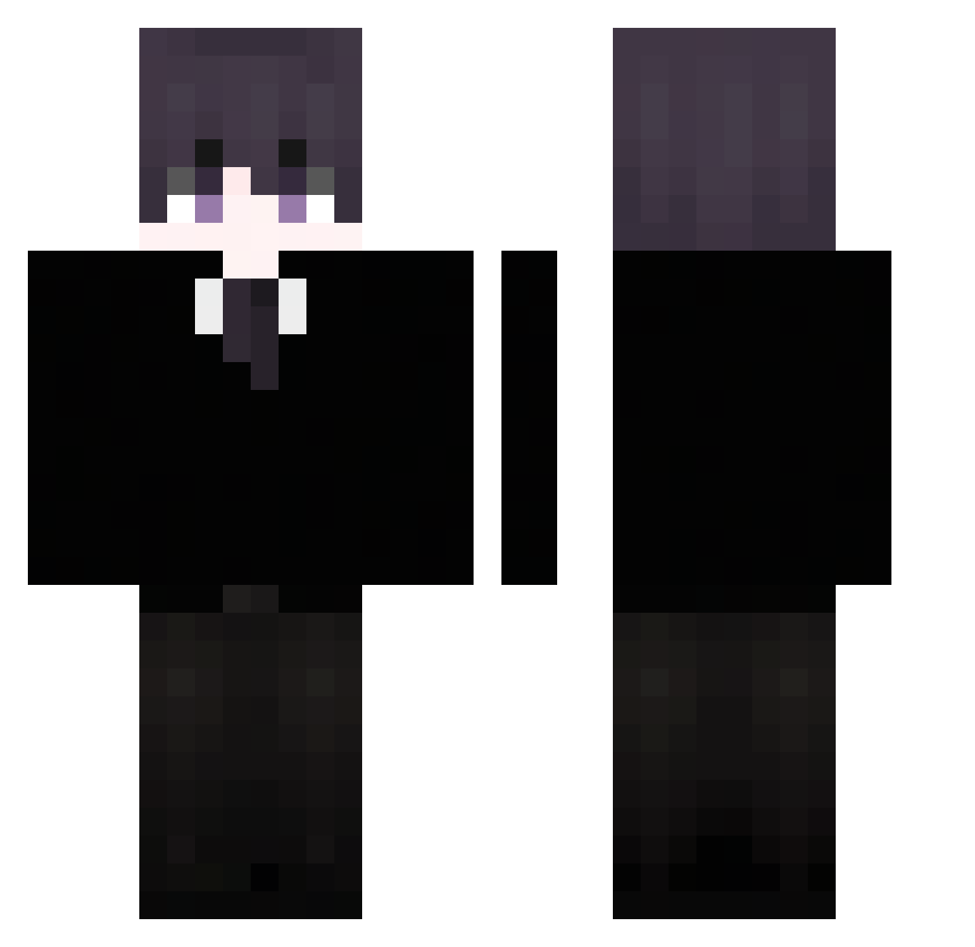 qjvi Minecraft skin, front and back view