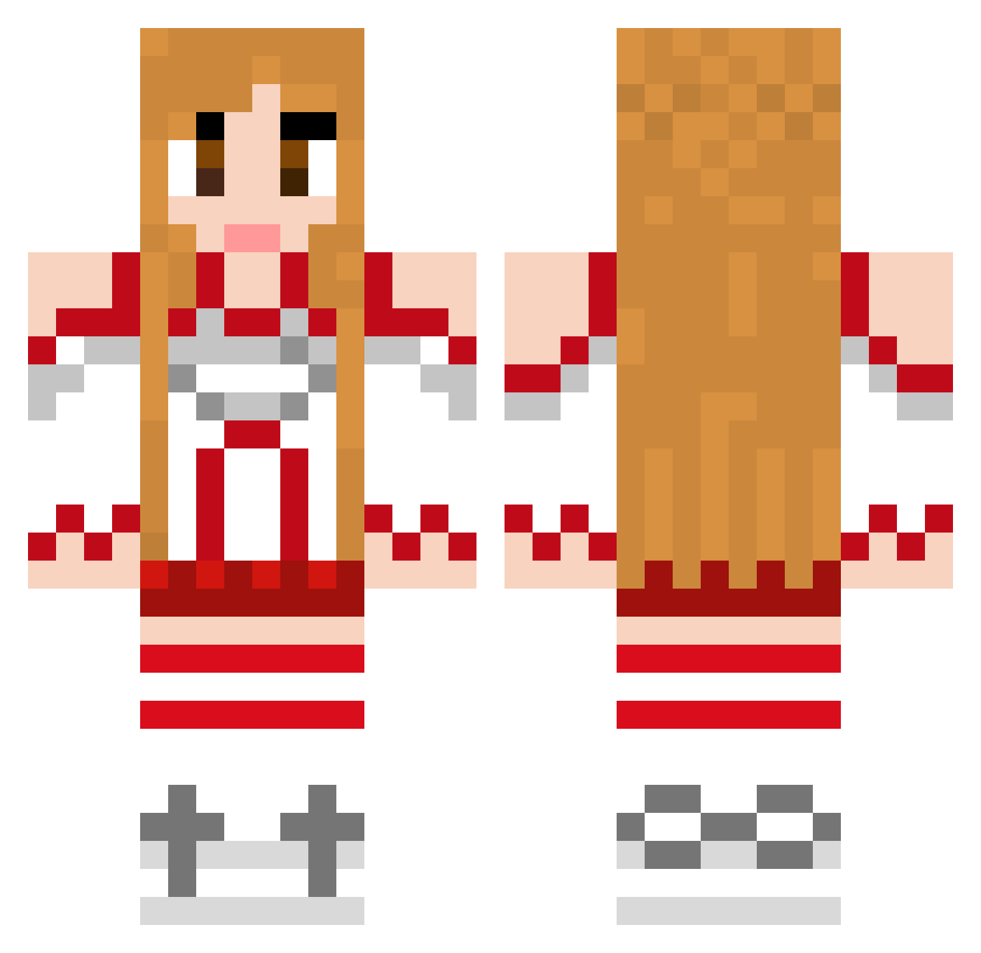 housebuilding Minecraft skin, front and back view