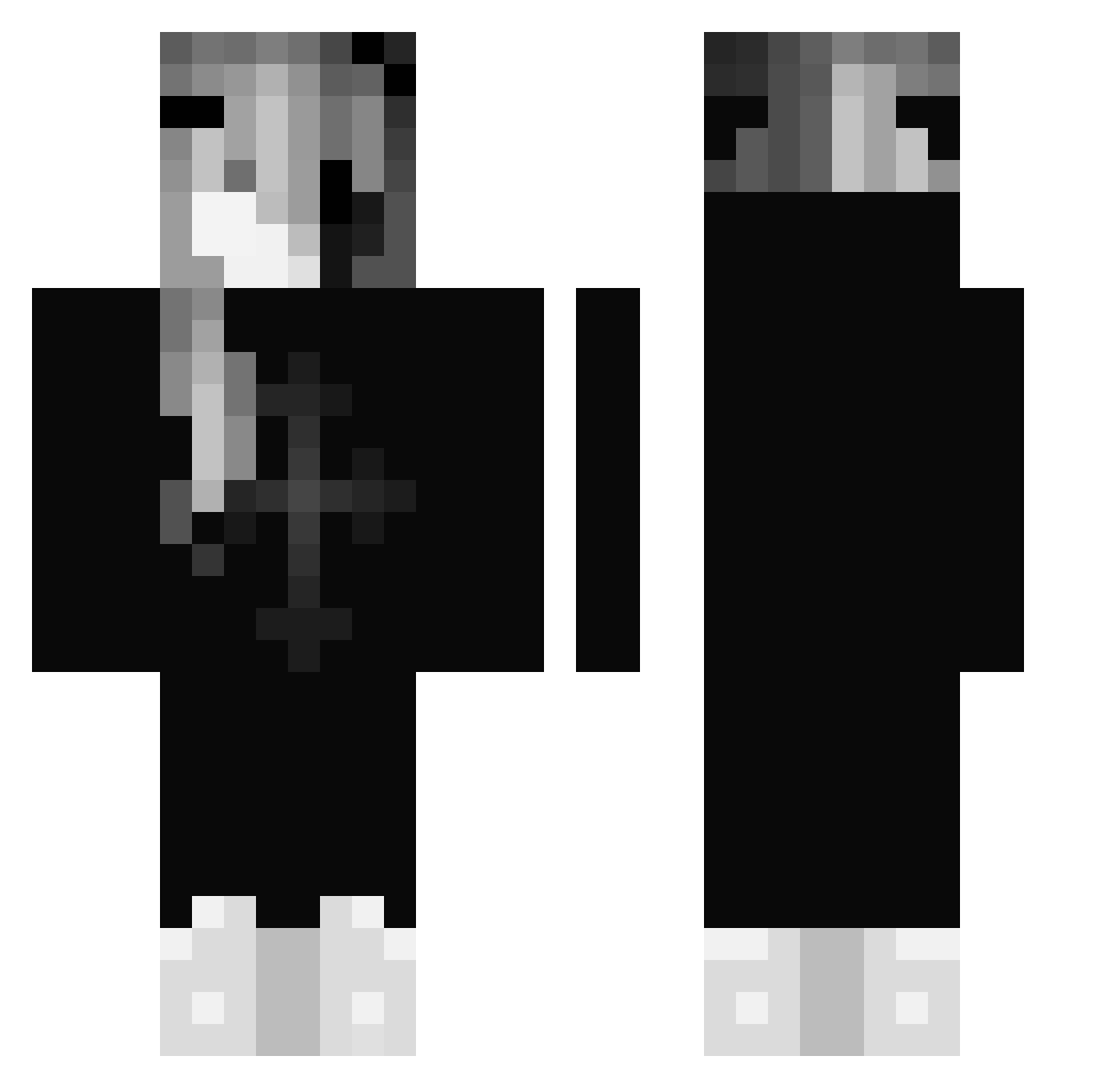 ixjinn Minecraft skin, front and back view