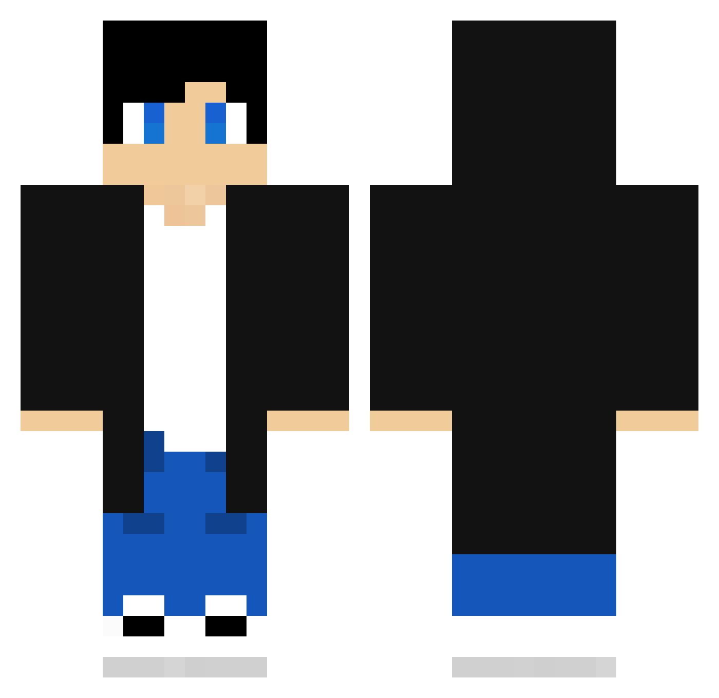xStormix Minecraft skin, front and back view