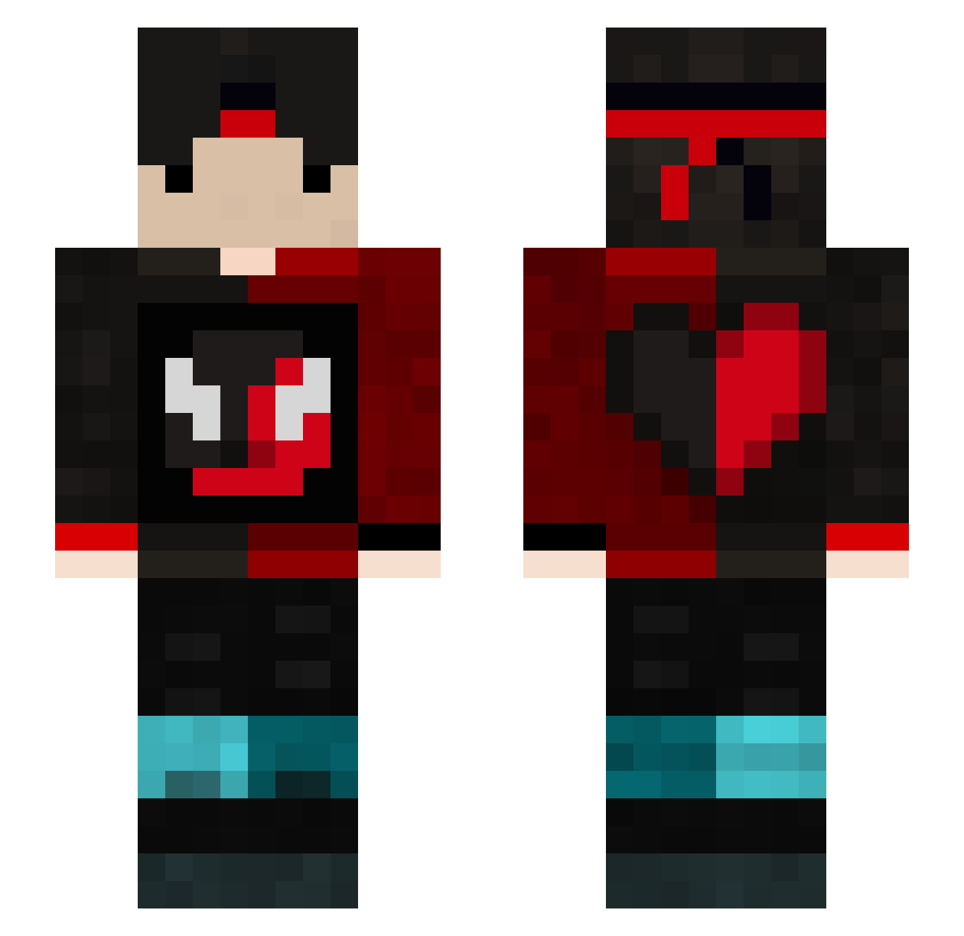 TIWisAlive Minecraft skin, front and back view