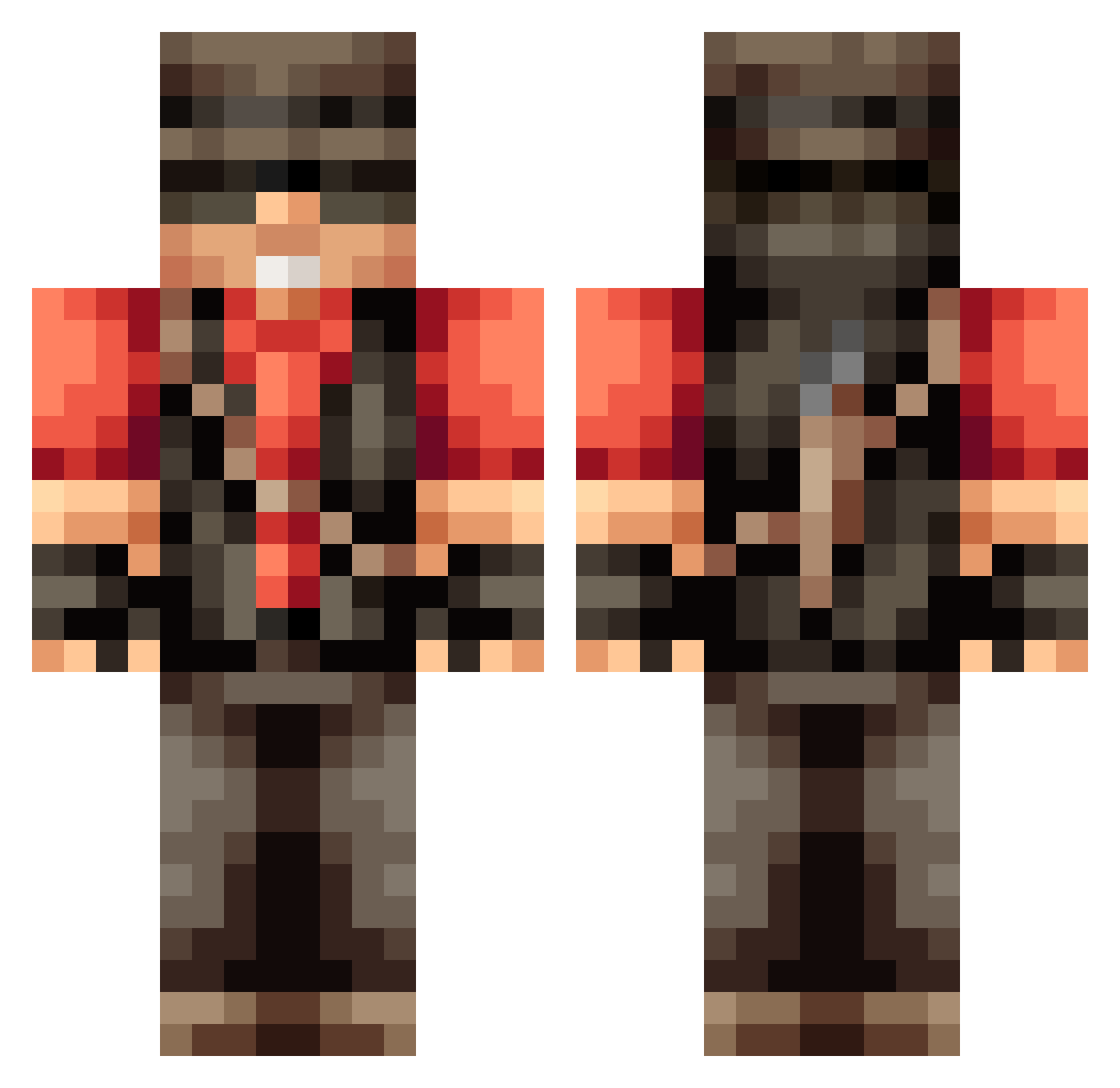 Migration Minecraft skin, front and back view