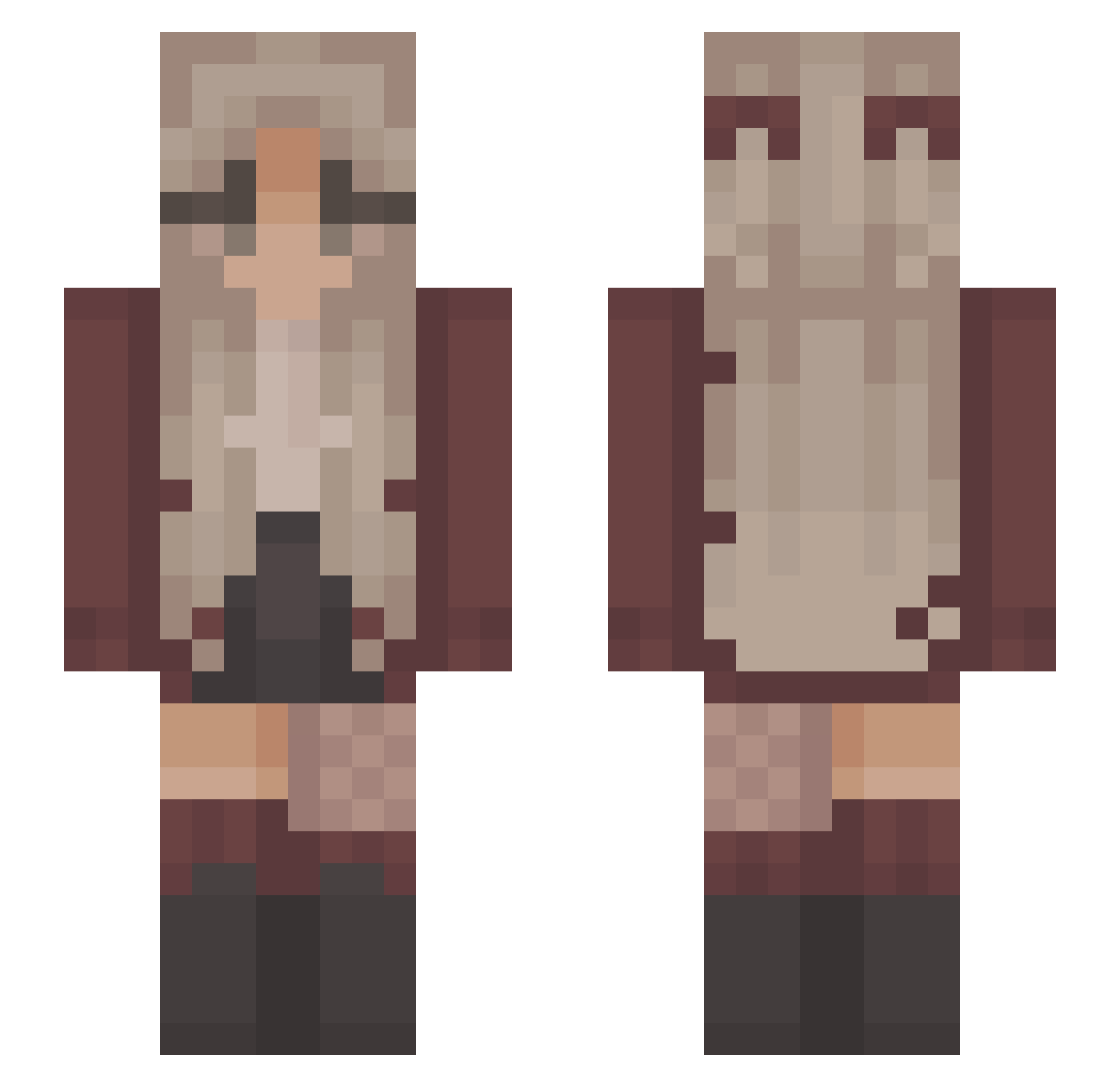 sarcomas Minecraft skin, front and back view