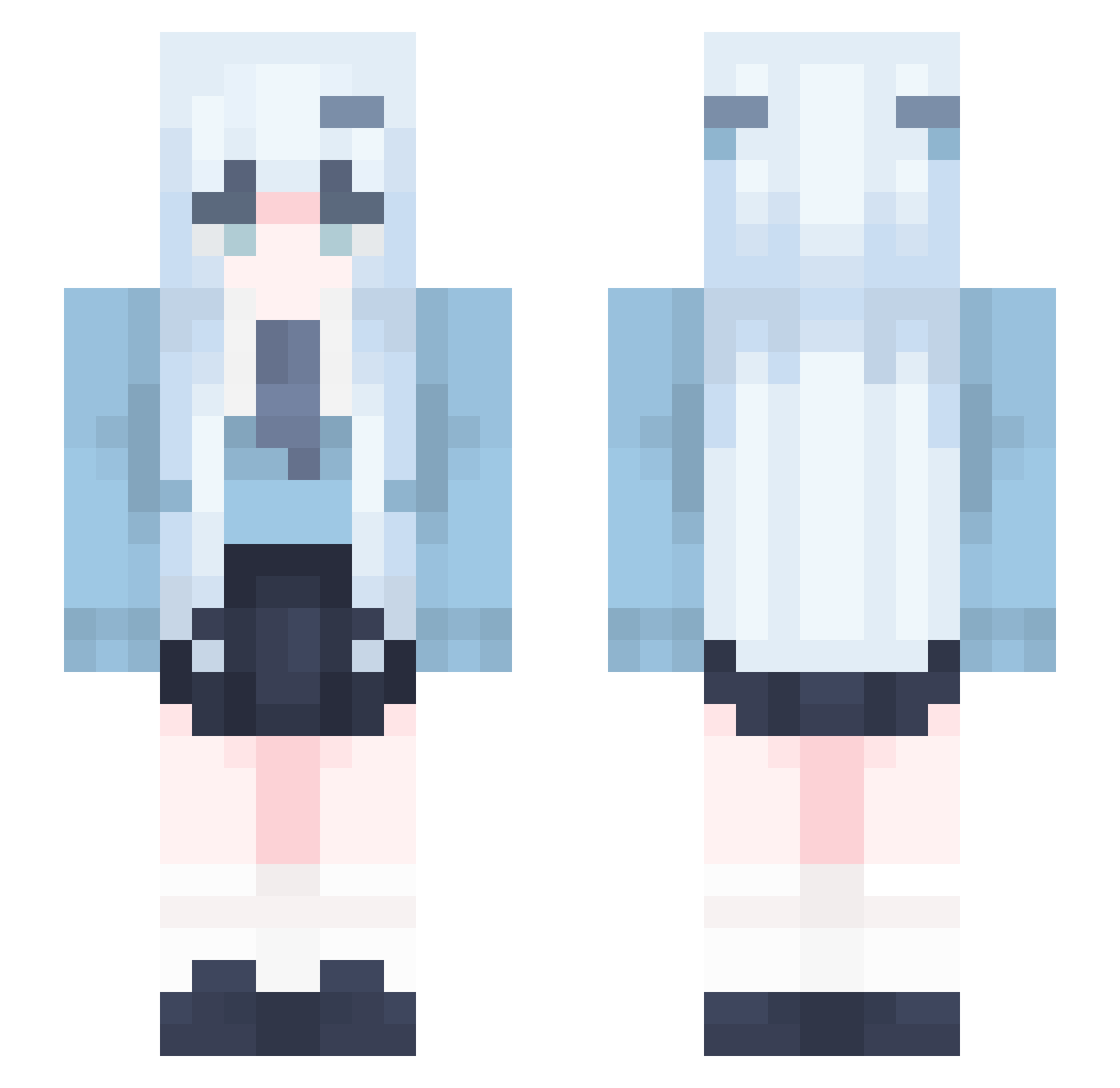 tsiyuki Minecraft skin, front and back view