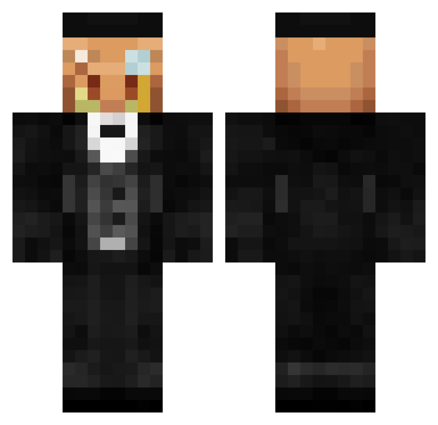 Bitorudes Minecraft skin, front and back view