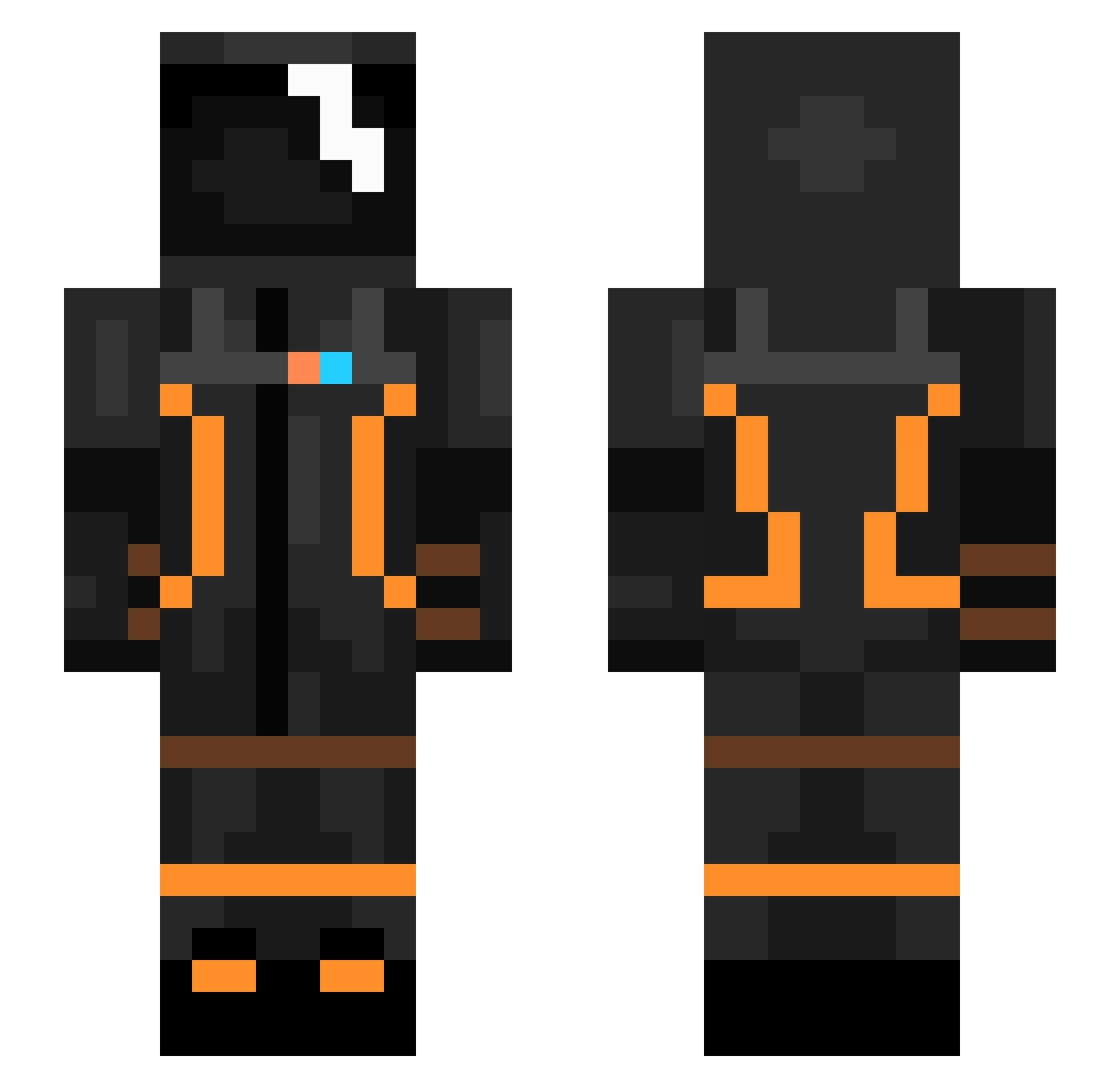 Lextredis Minecraft skin, front and back view