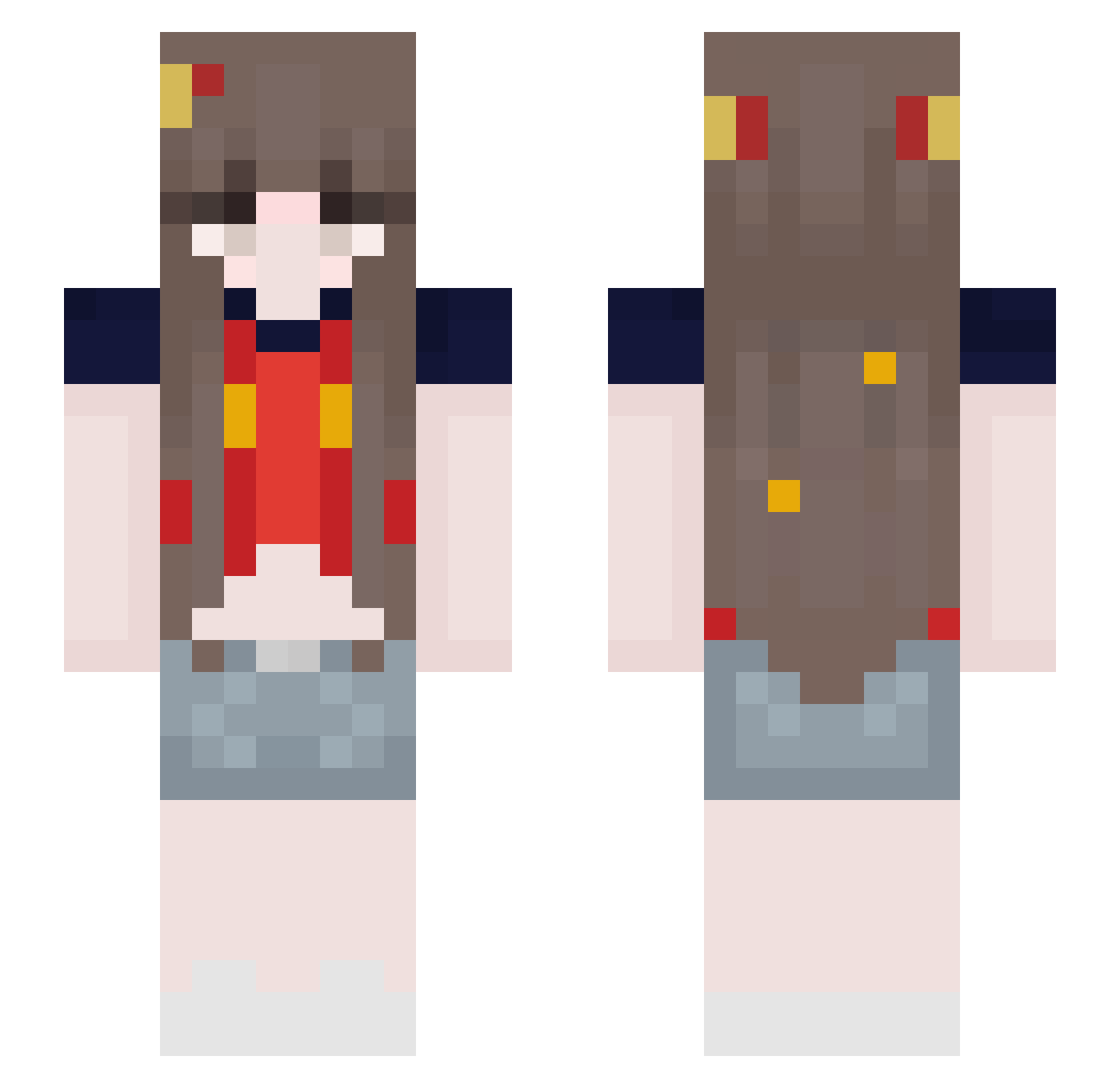 Vidraya Minecraft skin, front and back view