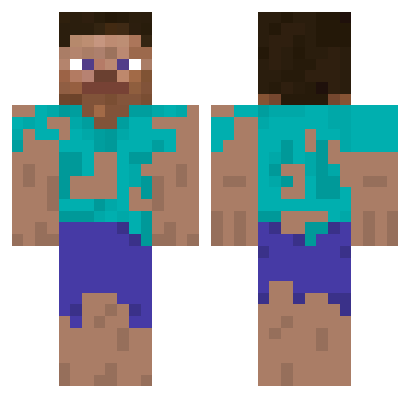 Zuko90 Minecraft skin, front and back view