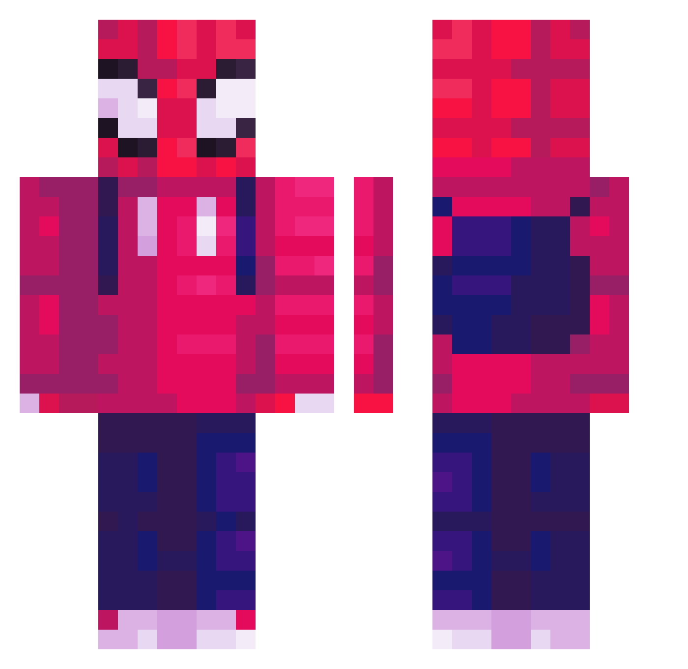 ThisZodiac Minecraft skin, front and back view