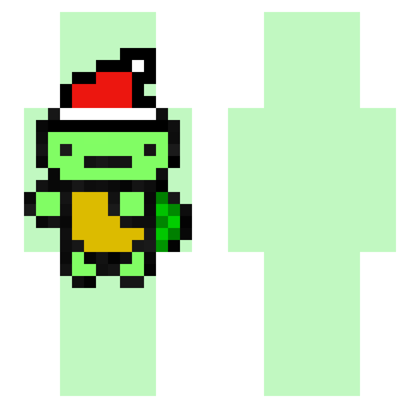 Turtld Minecraft skin, front and back view
