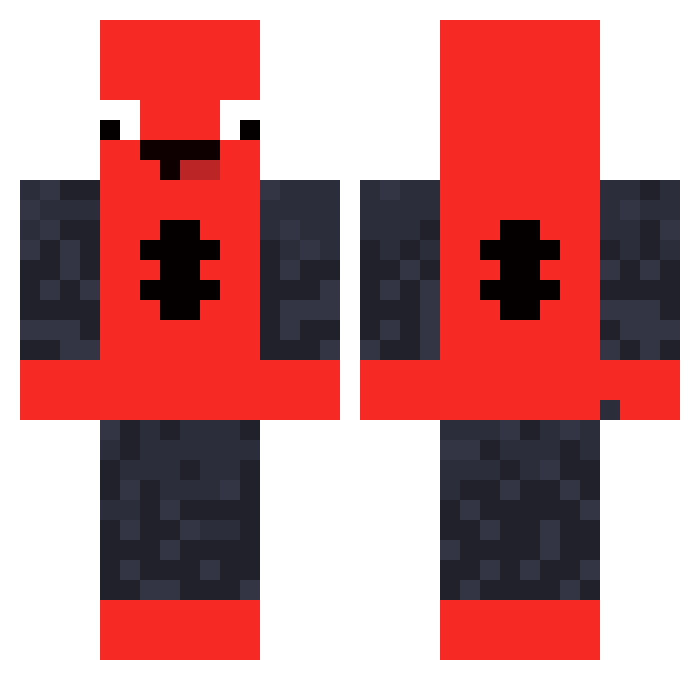 PUGtheMUG Minecraft skin, front and back view