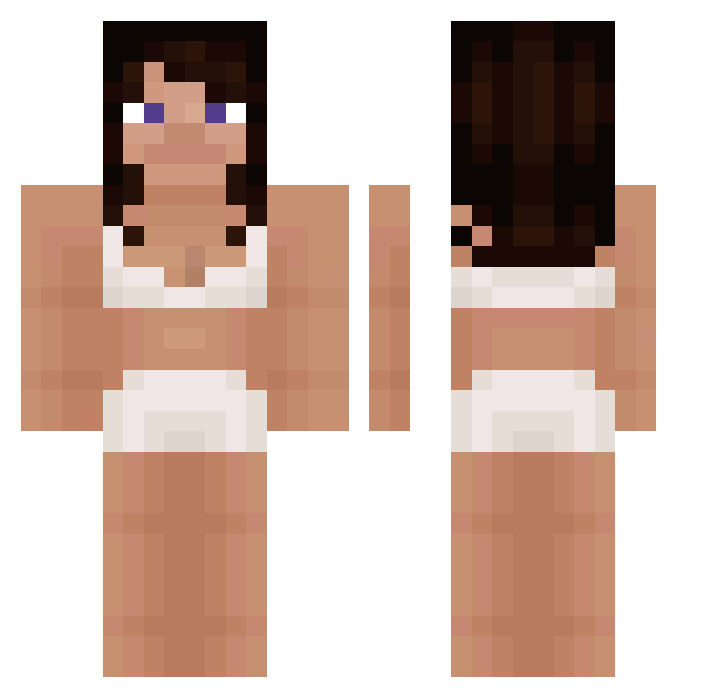 Meerkat Minecraft skin, front and back view