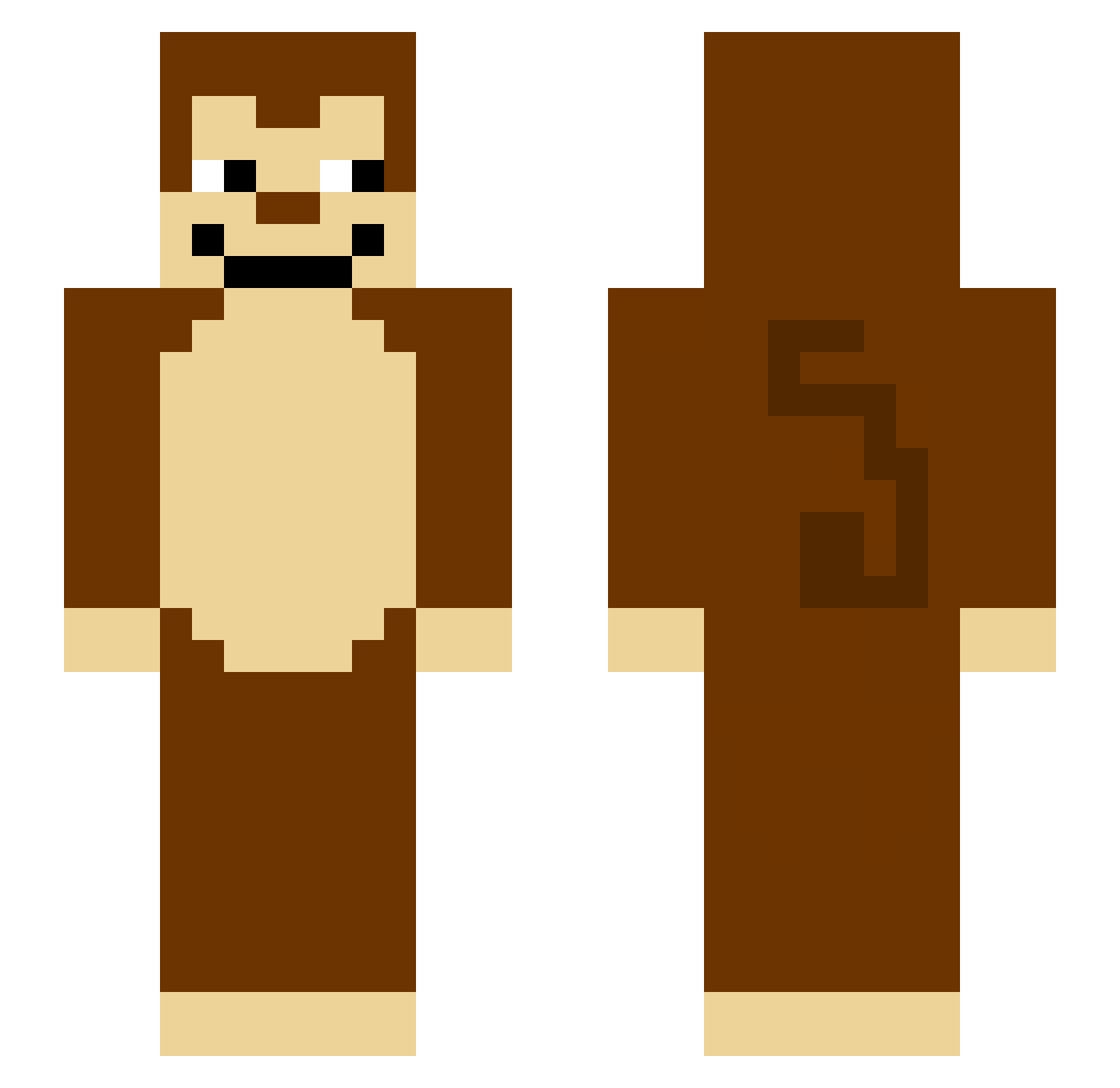 ueuu Minecraft skin, front and back view