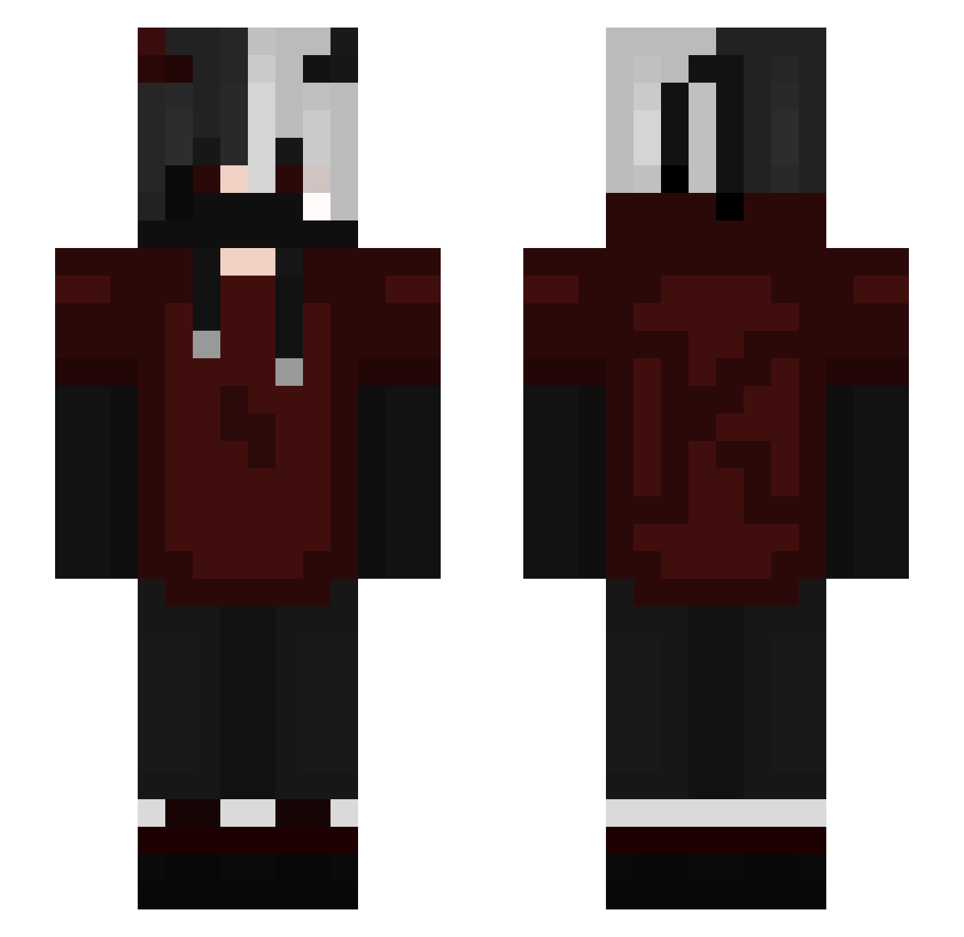 Shaun26 Minecraft skin, front and back view